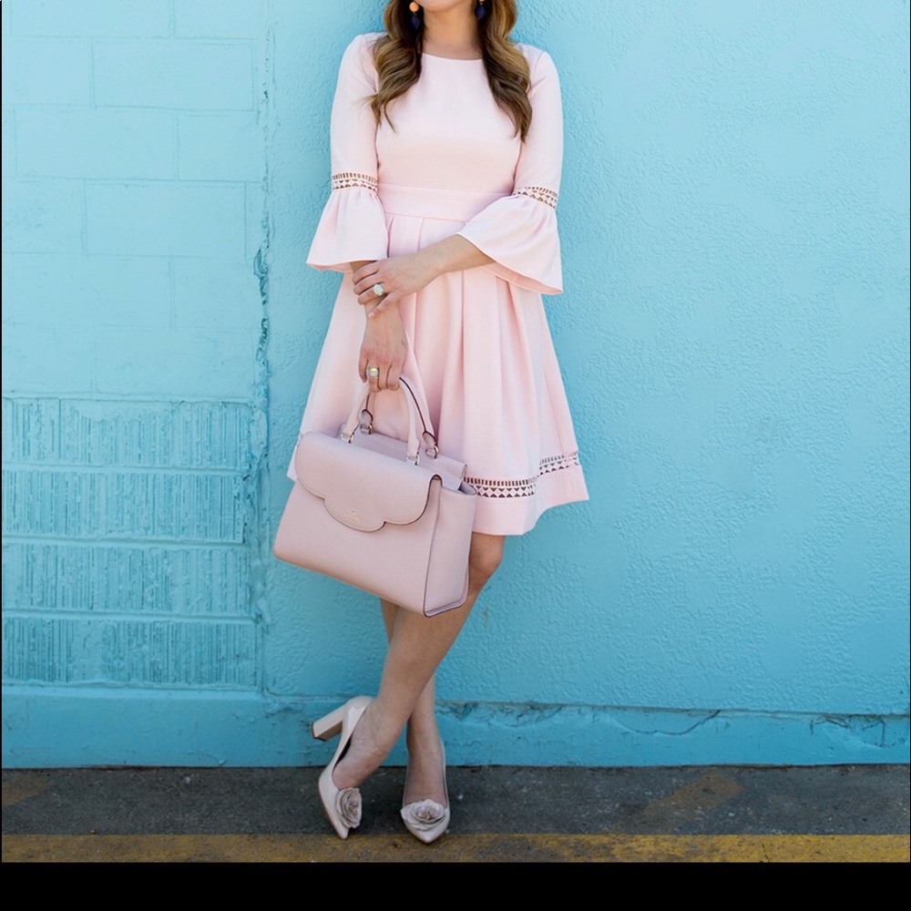 Eliza J Pink Bell Sleeve Dress
